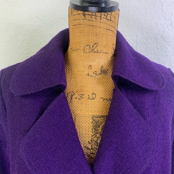 SANDRO Wool Structured VNeck Collared Belted Button Front Business Office Blazer - Picture 5 of 13